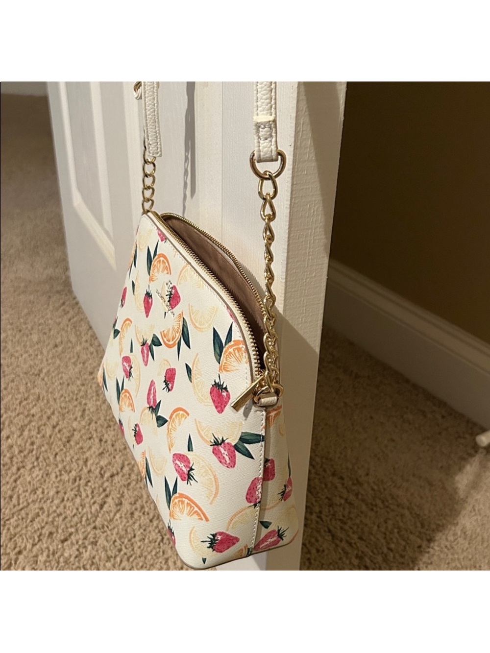 Nanette Lepore White Strawberry & Citrus Print Crossbody - Picture 3 of 6